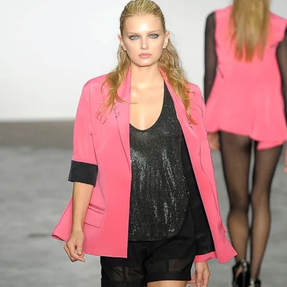 ALEXANDER WANG Pink Cut Out Back Blazer Jacket